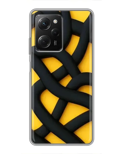 Чехол для Xiaomi POCO X5 Pro (5G) с картинкой «Черное желтое переплетение» Чехол для Xiaomi POCO X5 Pro (5G) с картинкой «Черное желтое переплетение»