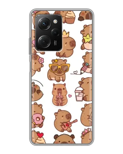 Чехол для Xiaomi POCO X5 Pro (5G) с картинкой «Стикерпак с капибарами» Чехол для Xiaomi POCO X5 Pro (5G) с картинкой «Стикерпак с капибарами»