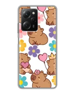 Чехол для Xiaomi POCO X5 Pro (5G) с картинкой «Цветочный паттерн капибар» Чехол для Xiaomi POCO X5 Pro (5G) с картинкой «Цветочный паттерн капибар»