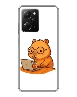 Чехол для Xiaomi POCO X5 Pro (5G) с картинкой «Капибара с ноутбуком» Чехол для Xiaomi POCO X5 Pro (5G) с картинкой «Капибара с ноутбуком»