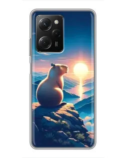 Чехол для Xiaomi POCO X5 Pro (5G) с картинкой «Закат солнца с капибарой» Чехол для Xiaomi POCO X5 Pro (5G) с картинкой «Закат солнца с капибарой»