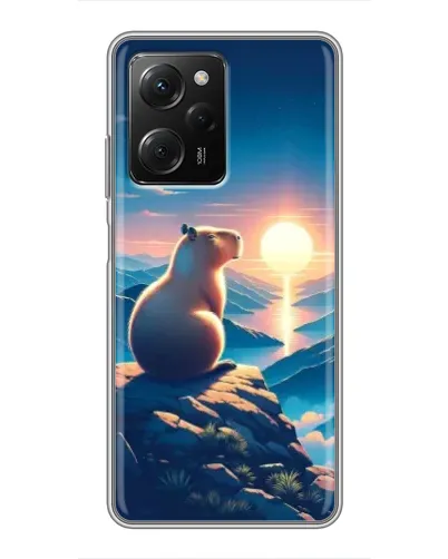 Чехол для Xiaomi POCO X5 Pro (5G) с картинкой «Закат солнца с капибарой» Чехол для Xiaomi POCO X5 Pro (5G) с картинкой «Закат солнца с капибарой»