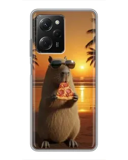 Чехол для Xiaomi POCO X5 Pro (5G) с картинкой «Капибара с пиццей» Чехол для Xiaomi POCO X5 Pro (5G) с картинкой «Капибара с пиццей»