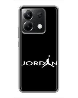 Чехол для Xiaomi POCO X6 5G с картинкой «Jordan White Logo»