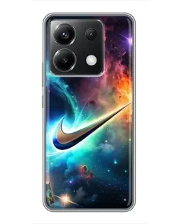 Чехол для Xiaomi POCO X6 5G с картинкой «Космический Nike Swoosh»