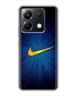 Чехол для Xiaomi POCO X6 5G с картинкой «Синий пульс Nike» Чехол для Xiaomi POCO X6 5G с картинкой «Синий пульс Nike»