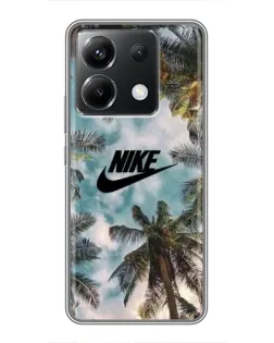 Чехол для Xiaomi POCO X6 5G с картинкой «Тропический принт Nike» Чехол для Xiaomi POCO X6 5G с картинкой «Тропический принт Nike»