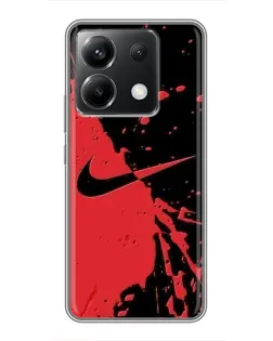 Чехол для Xiaomi POCO X6 5G с картинкой «Красные брызги Nike» Чехол для Xiaomi POCO X6 5G с картинкой «Красные брызги Nike»