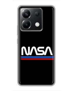 Чехол для Xiaomi POCO X6 5G с картинкой «NASA — классика Red Blue» Чехол для Xiaomi POCO X6 5G с картинкой «NASA — классика Red Blue»