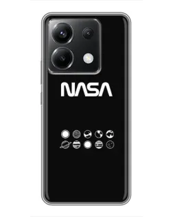 Чехол для Xiaomi POCO X6 5G с картинкой «NASA — технический принт» Чехол для Xiaomi POCO X6 5G с картинкой «NASA — технический принт»