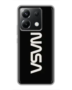 Чехол для Xiaomi POCO X6 5G с картинкой «NASA — вертикальный логотип» Чехол для Xiaomi POCO X6 5G с картинкой «NASA — вертикальный логотип»
