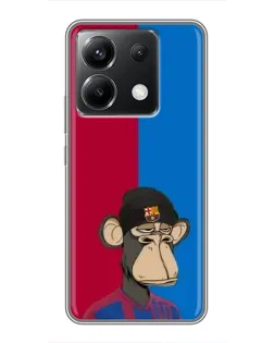 Чохол для Xiaomi POCO X6 5G з картинкою «Bored Ape — фанат Барси» Чохол для Xiaomi POCO X6 5G з картинкою «Bored Ape — фанат Барси»
