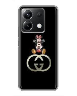 Чехол для Xiaomi POCO X6 5G с картинкой «Минни Маус на лого»