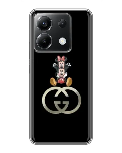 Чехол для Xiaomi POCO X6 5G с картинкой «Минни Маус на лого»