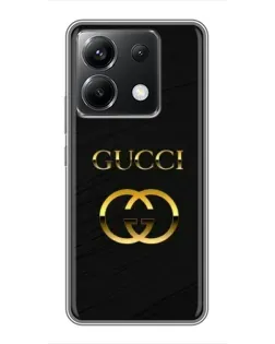 Чехол для Xiaomi POCO X6 5G с картинкой «Золотой логотип Gucci»