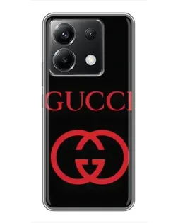 Чехол для Xiaomi POCO X6 5G с картинкой «Gucci — красный логотип»
