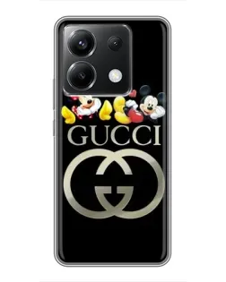 Чехол для Xiaomi POCO X6 5G с картинкой «Gucci — герои Disney»