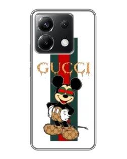 Чехол для Xiaomi POCO X6 5G с картинкой «Микки Маус Gucci — полосы»