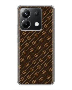 Чехол для Xiaomi POCO X6 5G с картинкой «Gucci — золотые диагонали»
