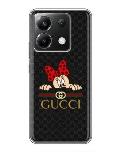 Чехол для Xiaomi POCO X6 5G с картинкой «Минни Маус Gucci — черный»