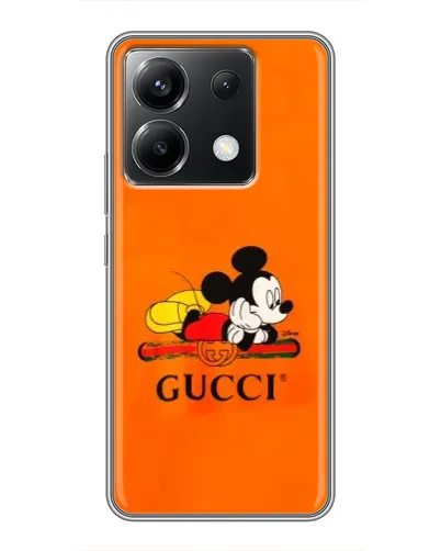 Чехол для Xiaomi POCO X6 5G с картинкой «Микки Маус Gucci — оранж» Чехол для Xiaomi POCO X6 5G с картинкой «Микки Маус Gucci — оранж»