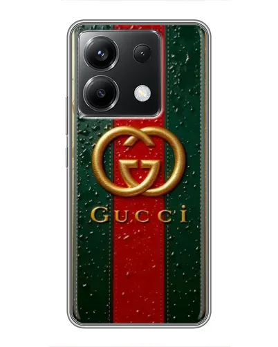 Чехол для Xiaomi POCO X6 5G с картинкой «Gucci — фирменная полоса и золото» Чехол для Xiaomi POCO X6 5G с картинкой «Gucci — фирменная полоса и золото»