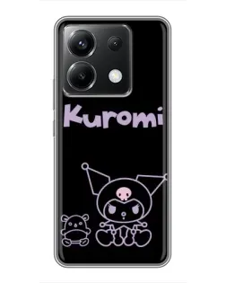 Чехол для Xiaomi POCO X6 5G с картинкой «Kuromi — черный минимализм»
