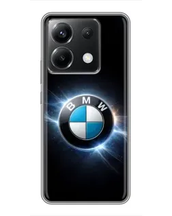 Чехол для Xiaomi POCO X6 5G с картинкой «BMW — неоновое сияние»