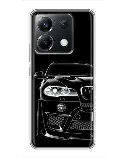 Чехол для Xiaomi POCO X6 5G с картинкой «Темный силуэт BMW»