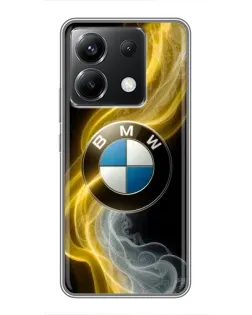 Чехол для Xiaomi POCO X6 5G с картинкой «Золотистый дым BMW»