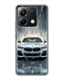 Чехол для Xiaomi POCO X6 5G с картинкой «BMW в свете фар»