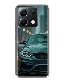 Чехол для Xiaomi POCO X6 5G с картинкой «BMW в огнях города»