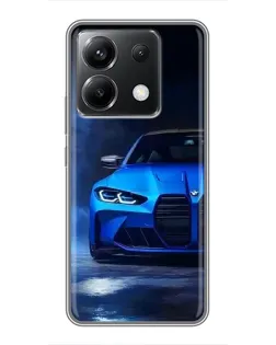 Чехол для Xiaomi POCO X6 5G с картинкой «Голубая BMW M4»