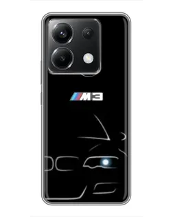 Чехол для Xiaomi POCO X6 5G с картинкой «Минималистичный принт BMW M3»