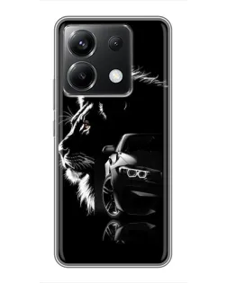 Чехол для Xiaomi POCO X6 5G с картинкой «BMW и лев»