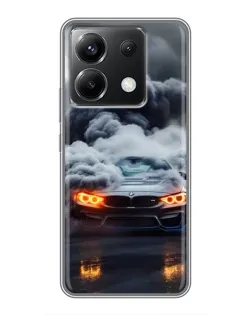 Чехол для Xiaomi POCO X6 5G с картинкой «BMW в дыму»
