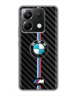 Чехол для Xiaomi POCO X6 5G с картинкой «Эмблема BMW и карбон»