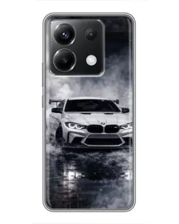 Чехол для Xiaomi POCO X6 5G с картинкой «BMW сквозь туман»