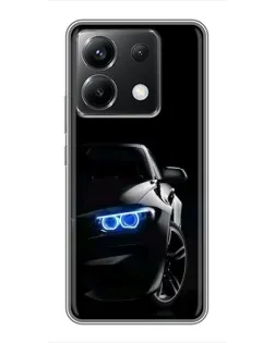 Чехол для Xiaomi POCO X6 5G с картинкой «BMW — ночной взгляд»