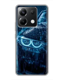 Чехол для Xiaomi POCO X6 5G с картинкой «BMW под дождем»