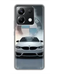 Чехол для Xiaomi POCO X6 5G с картинкой «BMW в белом дыму»