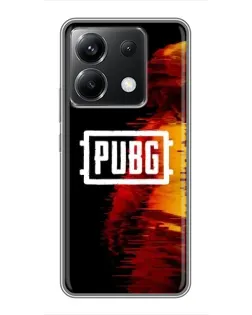 Чехол для Xiaomi POCO X6 5G с картинкой «Яркий логотип PUBG»