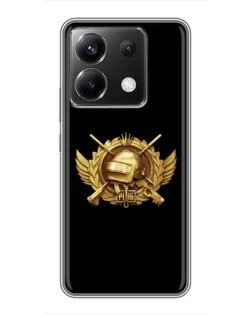 Чехол для Xiaomi POCO X6 5G с картинкой «PUBG — оранжевый градиент»
