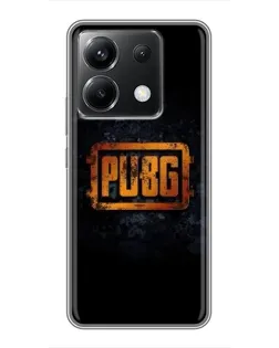 Чехол для Xiaomi POCO X6 5G с картинкой «PUBG — золотой логотип»