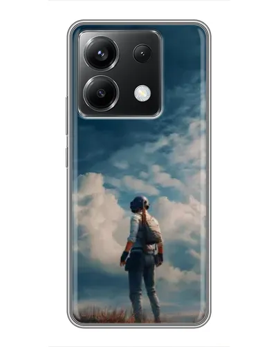 Чехол для Xiaomi POCO X6 5G с картинкой «Герой PUBG на скале»