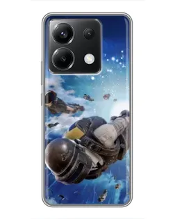 Чехол для Xiaomi POCO X6 5G с картинкой «Десант PUBG — прыжок»