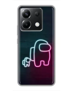 Чехол для Xiaomi POCO X6 5G с картинкой «Among Us неон-арт»