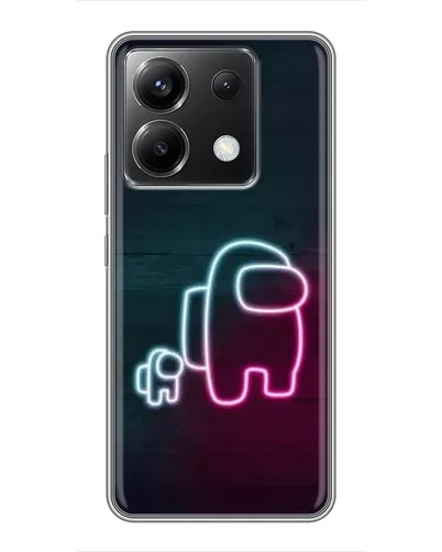Чехол для Xiaomi POCO X6 5G с картинкой «Among Us неон-арт»