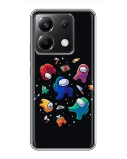 Чехол для Xiaomi POCO X6 5G с картинкой «Among Us космос»