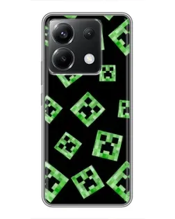 Чехол для Xiaomi POCO X6 5G с картинкой «Паттерн с криперами»